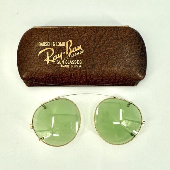 Vintage Ray Ban Bausch & Lomb 1/10 12K GF B&L Clip-on Sunglasses w/ Case - Picture 1 of 14